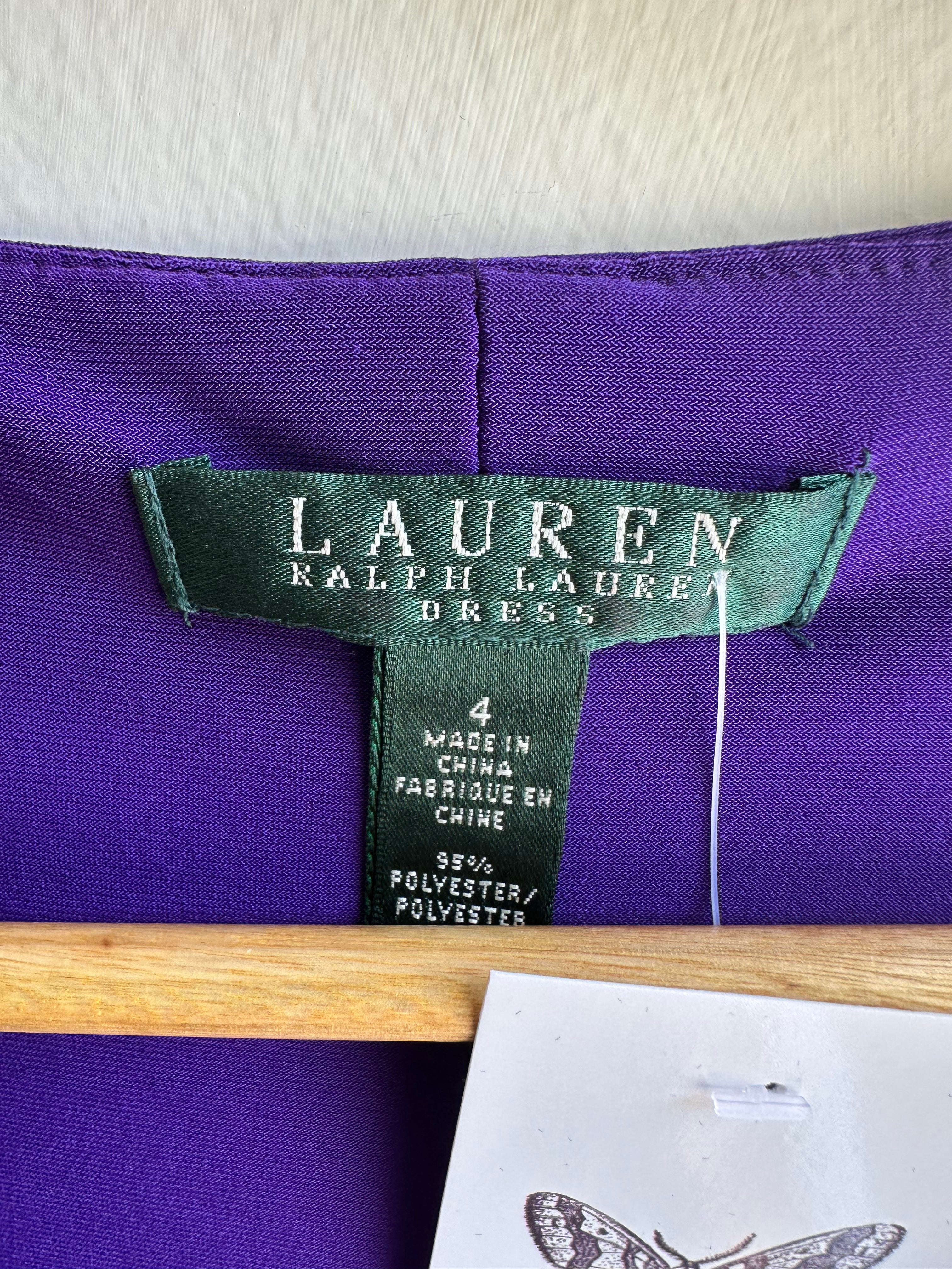 Ralph Lauren Twisted Knot Midi Dress | Size 4 | Purple