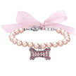 Pearl Rhinestone Dog Collar