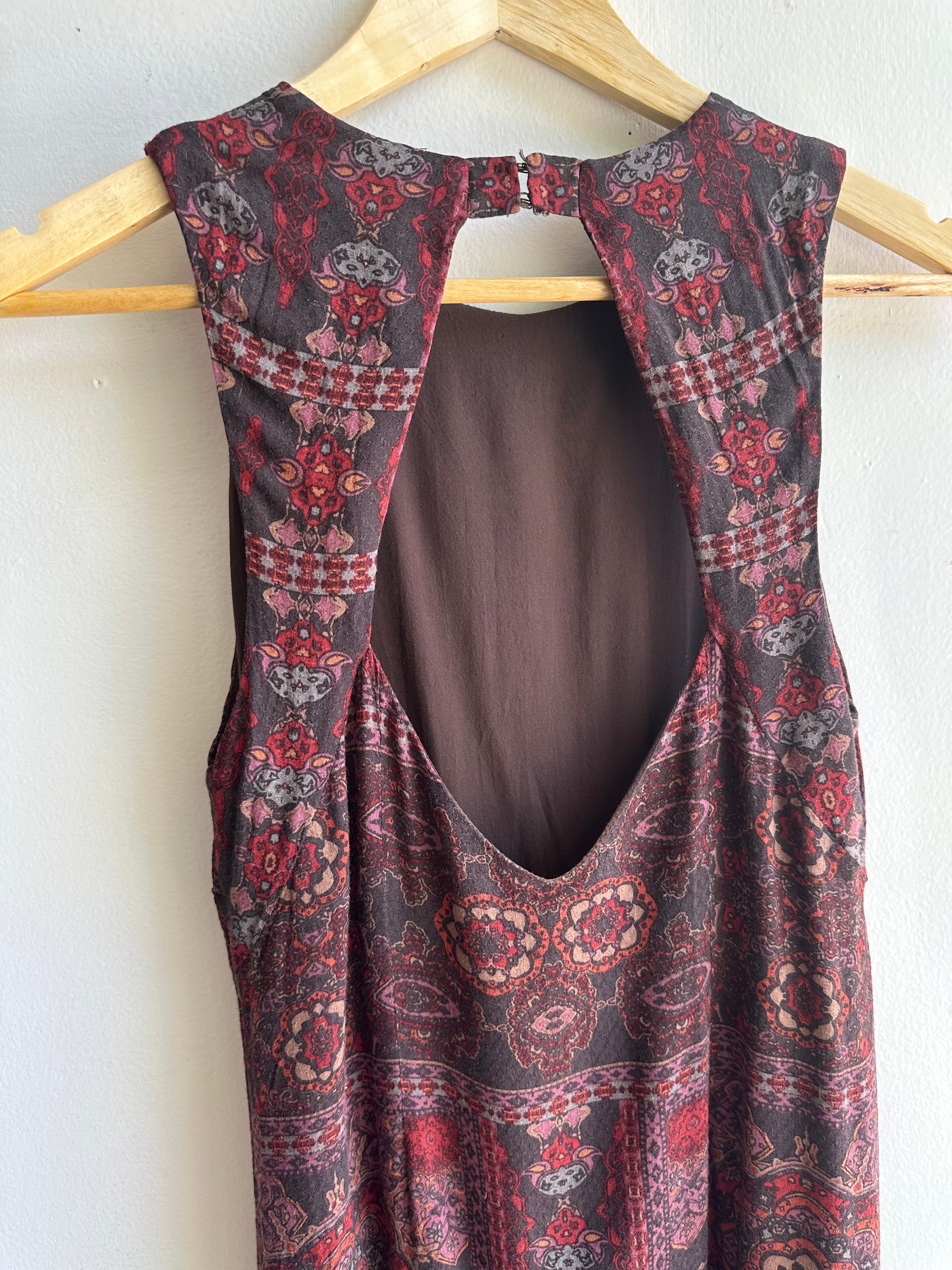 Ecoté Key Hole Back Boho Mini Dress | Size Small