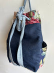 Vintage Handmade Denim + Floral Backpack