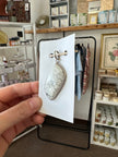 Vintage Howlite Leaf Shaped Silver Hand Crafted Pendant