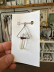 Vintage Clear Quartz With Garnet Silver Pendant