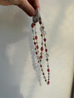 Vintage Beaded Pink + Gold Chain Link Layering Necklace