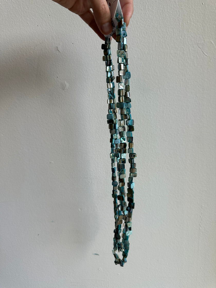 Vintage Mother of Pear Extra Long Beaded Necklace