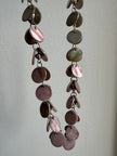 Vintage Pink + Grey Mother of Pearl Shell Necklace