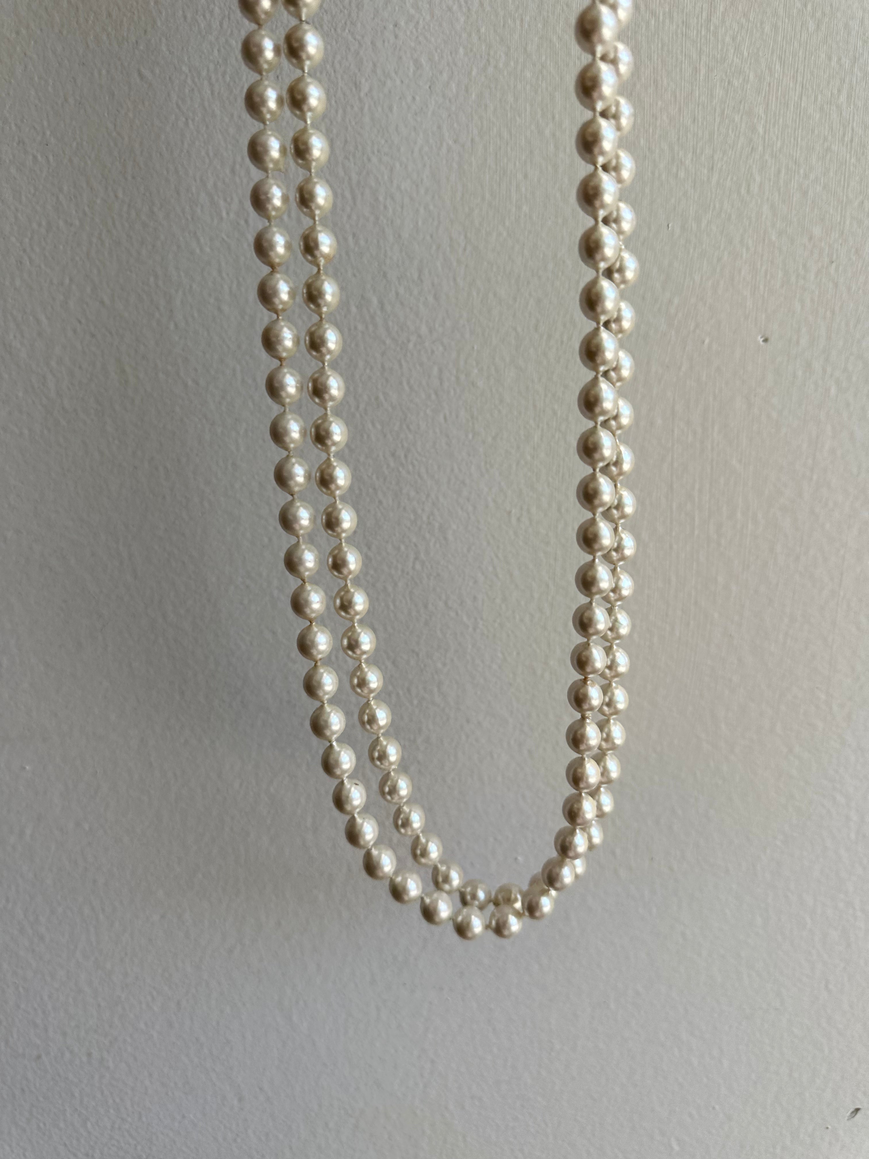 Vintage Extra Long Pearl Necklace
