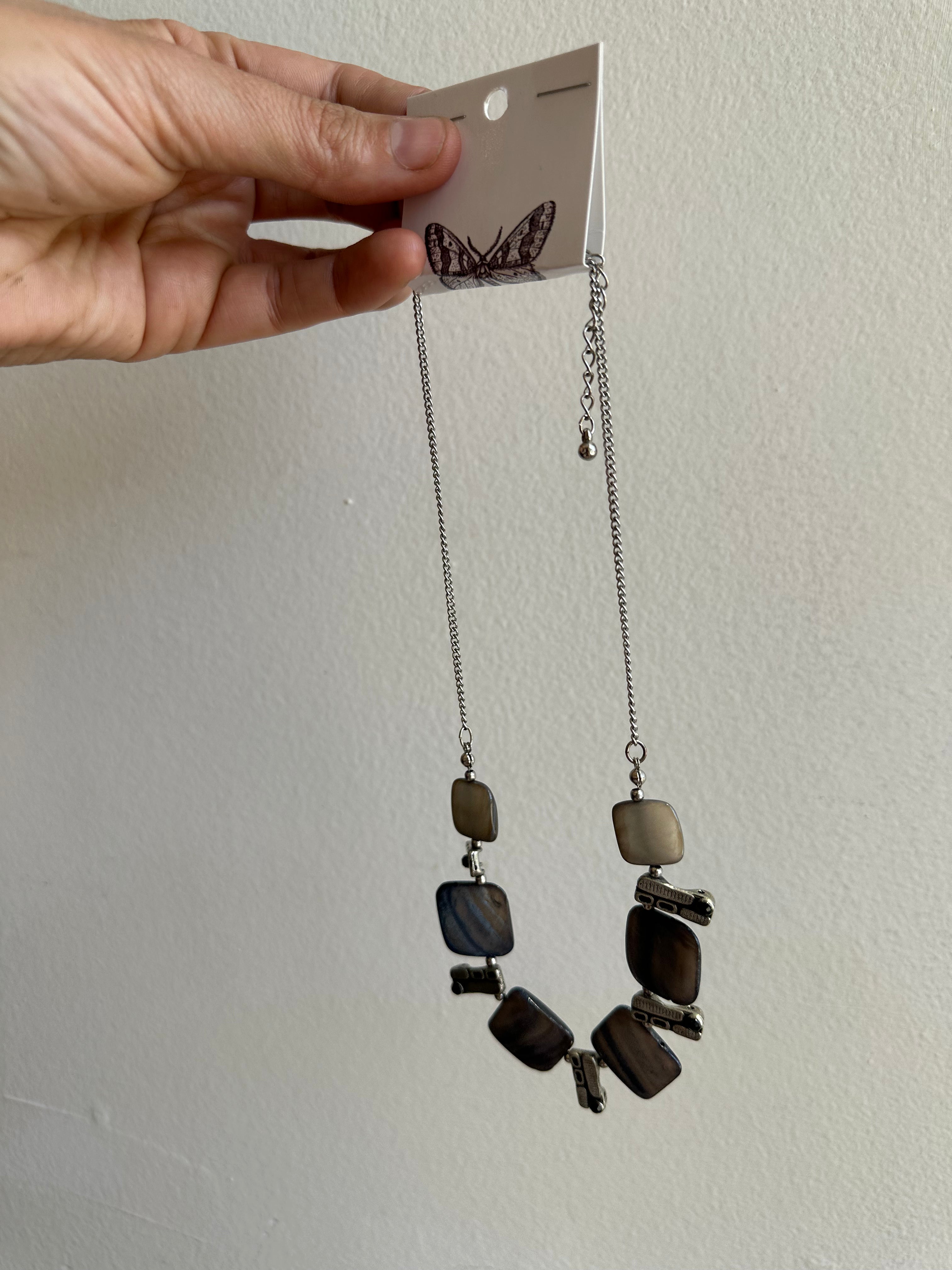 Vintage Blue Shell Statement Necklace