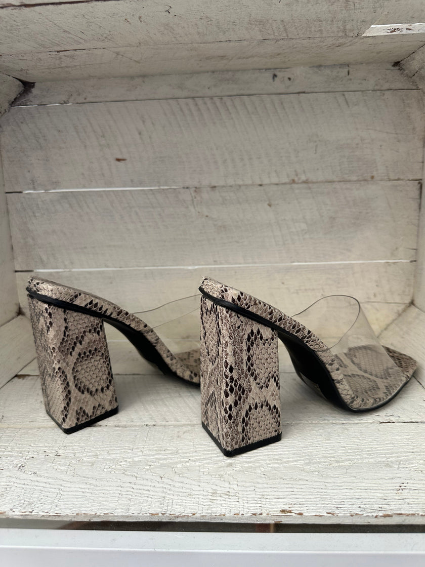 Vintage 90s Snakeskin Block Heels | Size Women’s 9
