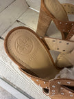Guess Suede Studded Wooden Heel Sandal | Women’s Size 9