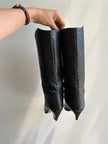 Vintage Black Leather Tall High Heeled Boots | Women’s Size 8