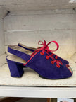 Vintage 1960s Pavel Lace Up Pink Leather and Suede Block Heel Sandals | Made in Spain | Women’s Size 8
