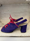 Vintage 1960s Pavel Lace Up Pink Leather and Suede Block Heel Sandals | Made in Spain | Women’s Size 8
