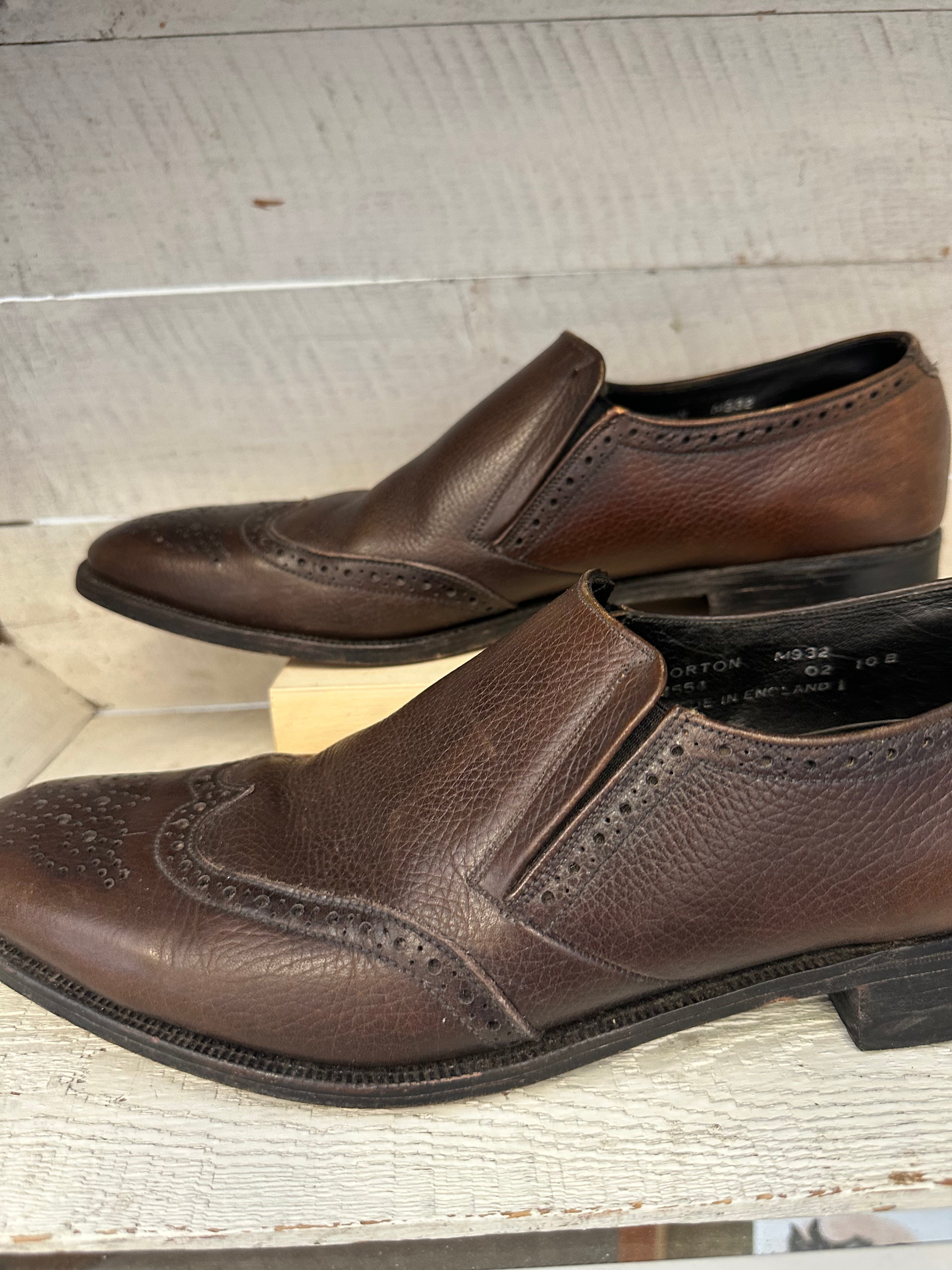 Vintage Dark Brown Leather Dress Loafer | Size Mens 9.5