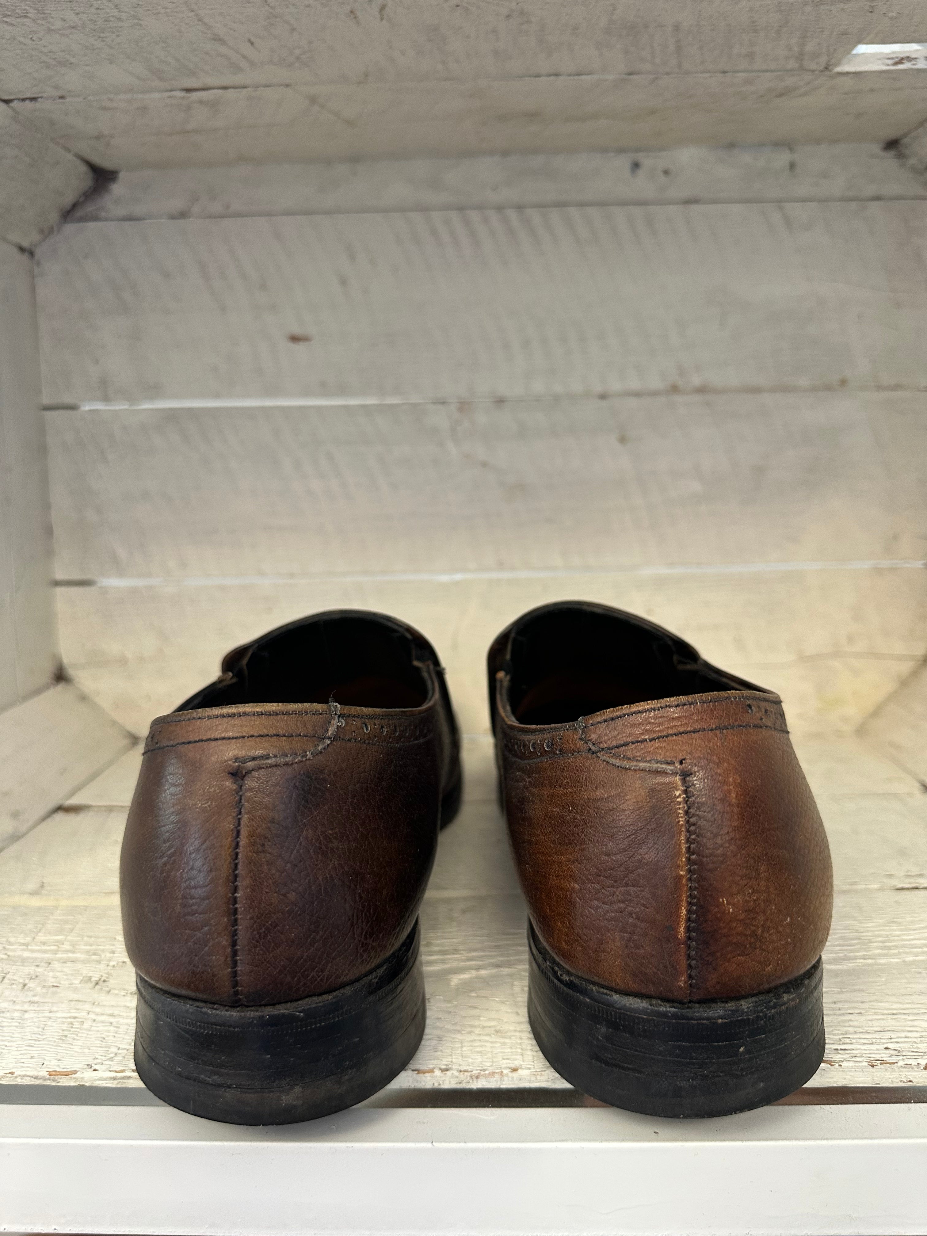 Vintage Dark Brown Leather Dress Loafer | Size Mens 9.5
