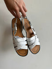 Vintage White Leather Strappy Sandals | Size Women’s 9