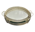Luxurious Round 2 Pieces Tray Set Elmas Strip and Mirror 35/40cm (14/16inch)