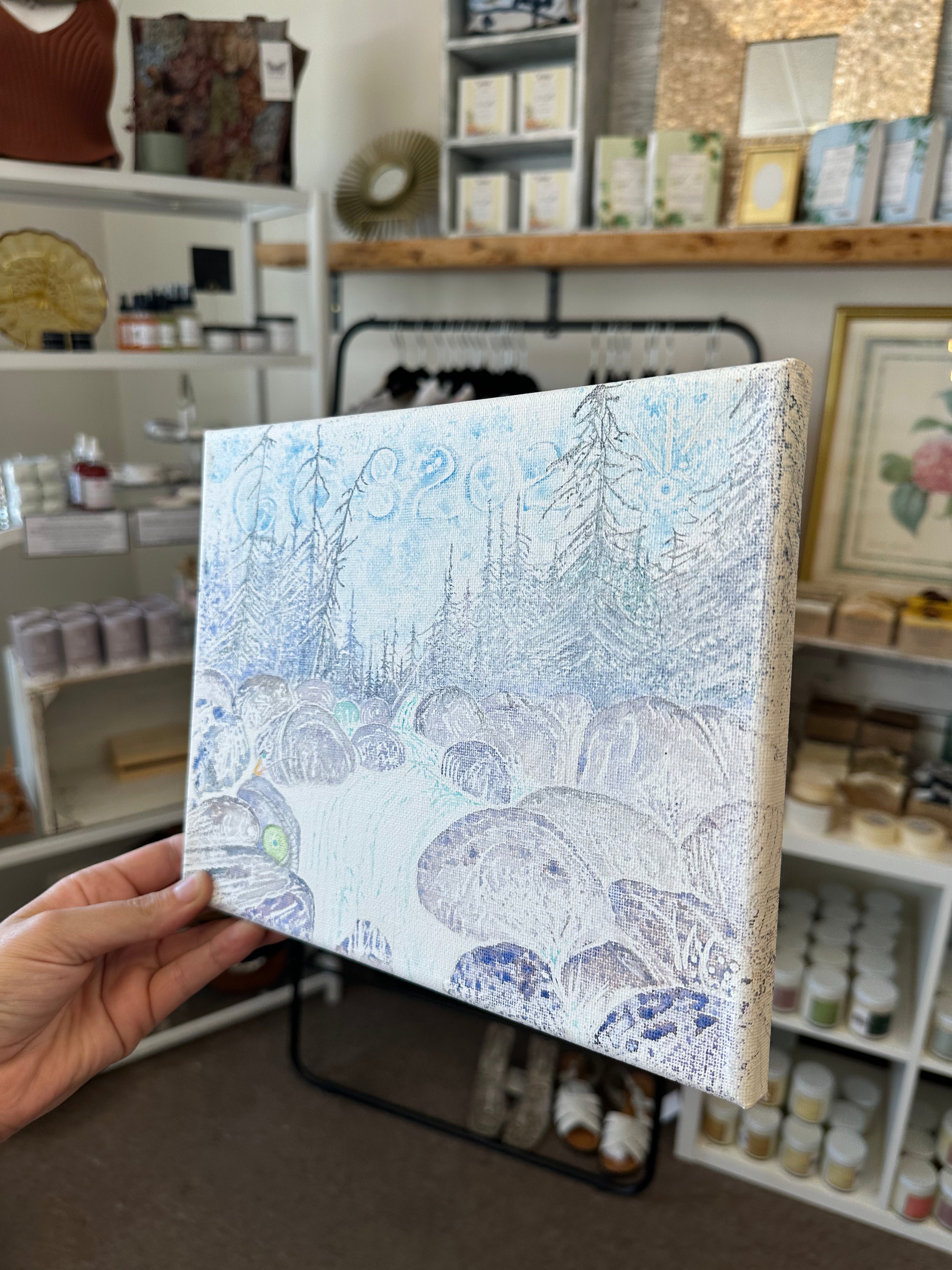 Gay Saunders Original Water Colour Canvas | Who Lives Here