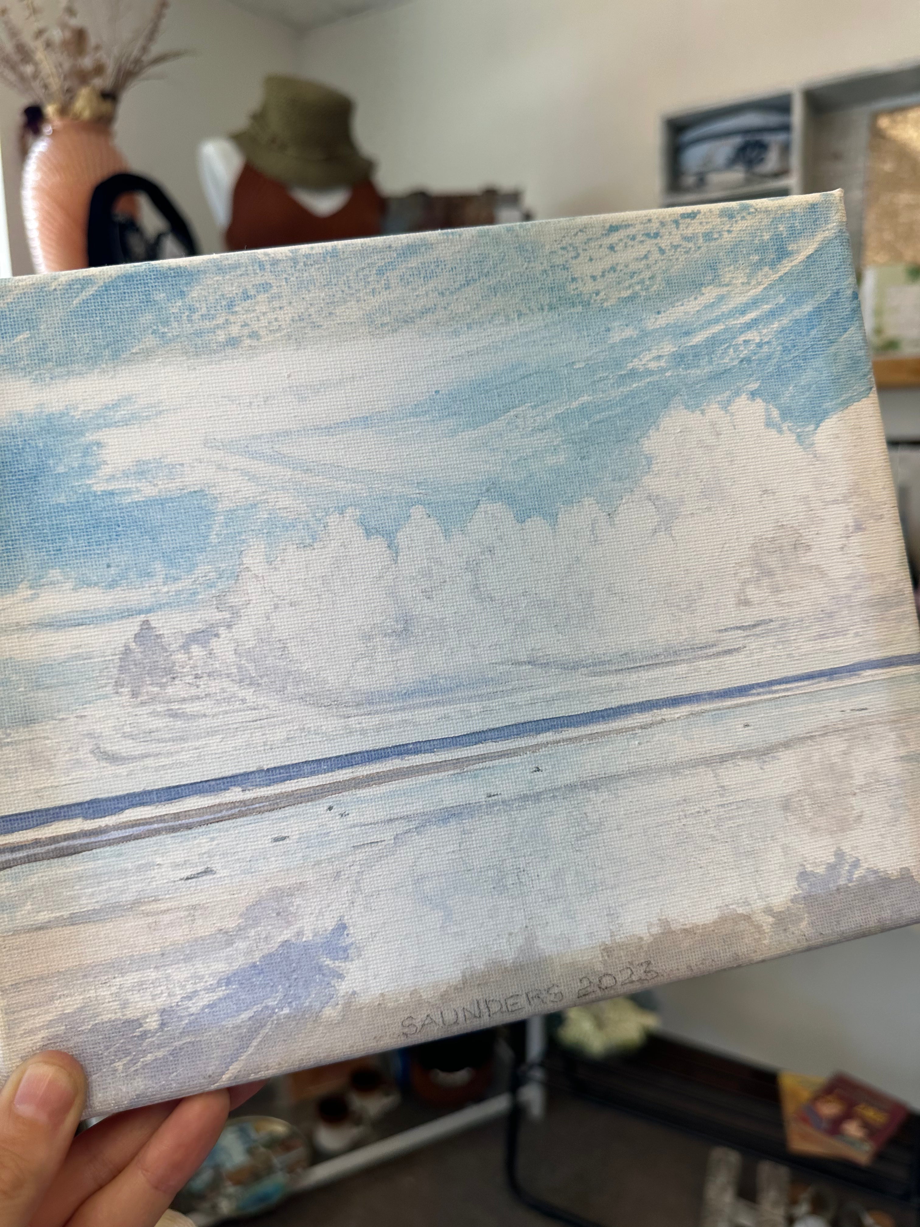 Gay Saunders Original Water Colour Canvas | Ocean Study #1