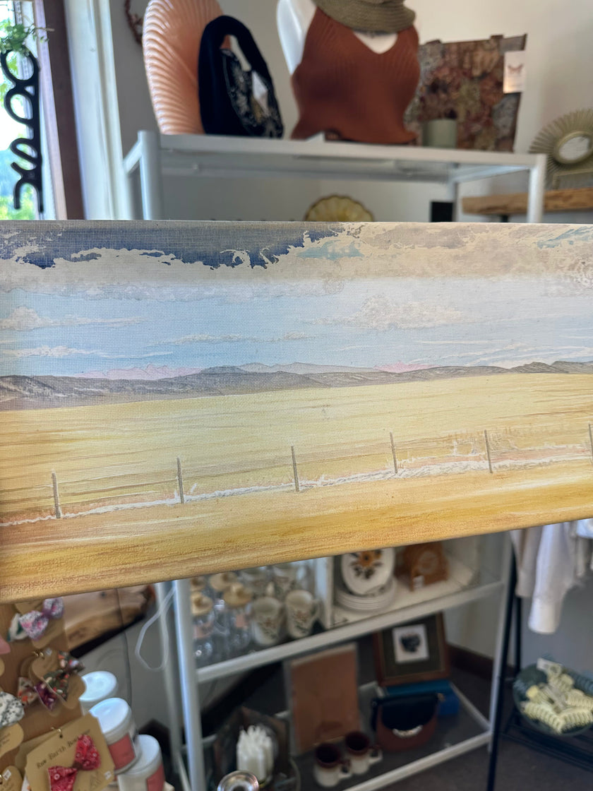 Gay Saunders Original Water Colour Canvas | Looking West in Alberta