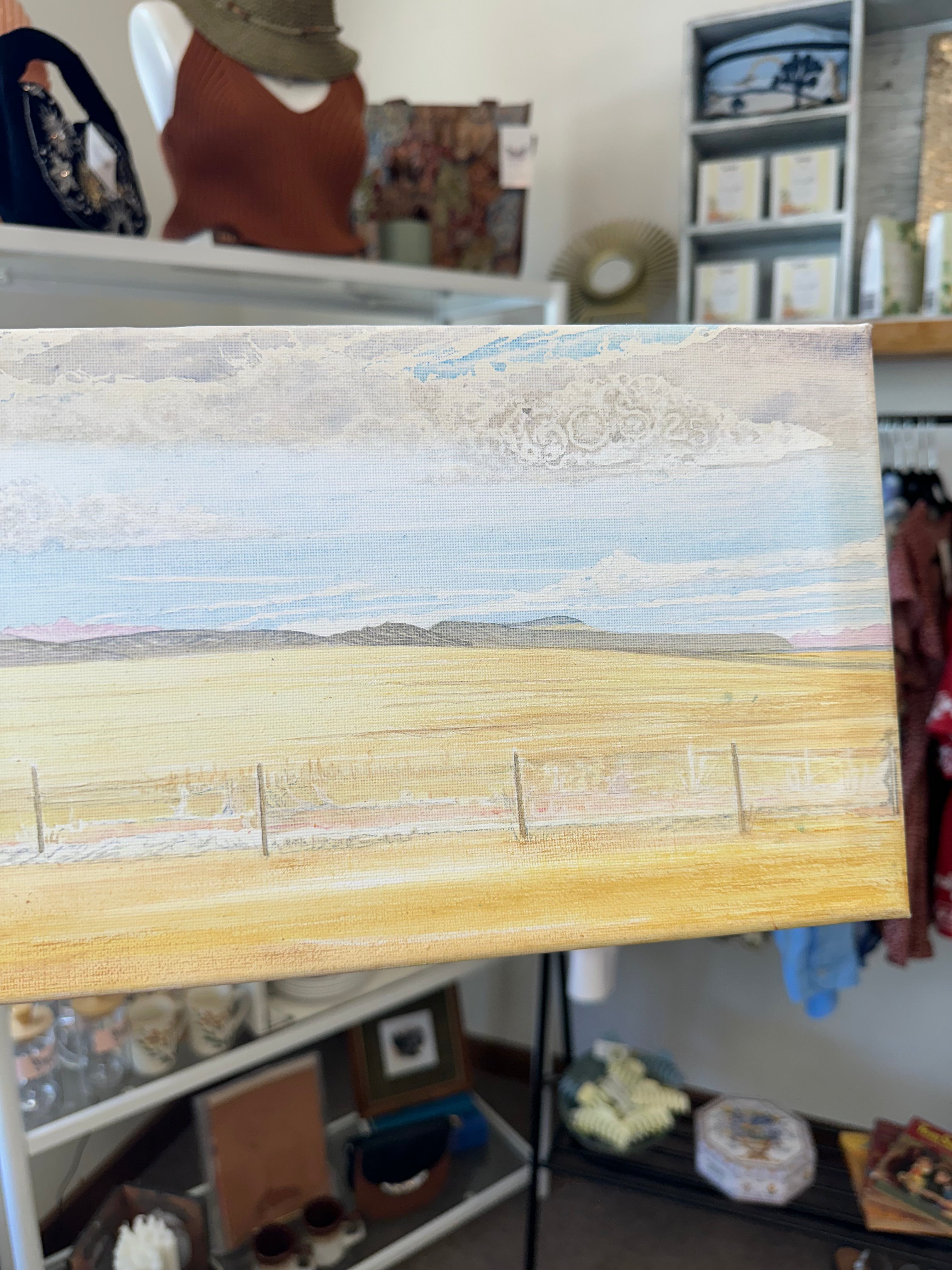 Gay Saunders Original Water Colour Canvas | Looking West in Alberta