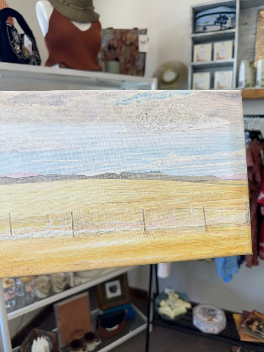 Gay Saunders Original Water Colour Canvas | Looking West in Alberta