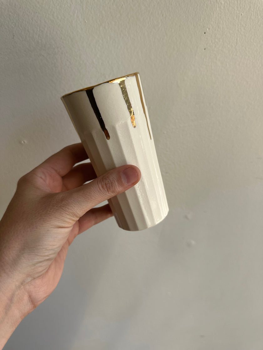 Earth to Ember | Golden Drip Handmade Tumbler