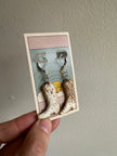 Earth to Ember | Handmade Ceramic Cowboy Boot Earrings | Cream