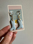 Earth to Ember | Handmade Ceramic Cowboy Boot Earrings | Blue