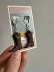 Earth to Ember | Handmade Ceramic Cowboy Boot Earrings | Brown