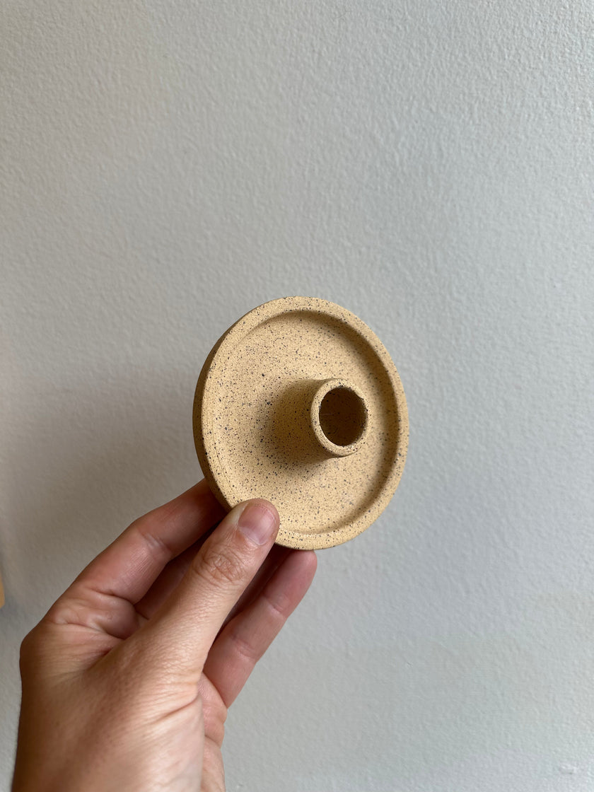 Earth to Ember | Sandstone Minimalist Handmade Ceramic Candle Holder