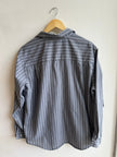 Vintage Cotton Stripe Button-Up | Charcoal + White | Size Extra Large