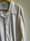 Vintage Dream Blouse – Soft Textured White Button-Up | Size Extra Large