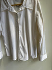 Vintage Dream Blouse – Soft Textured White Button-Up | Size Extra Large