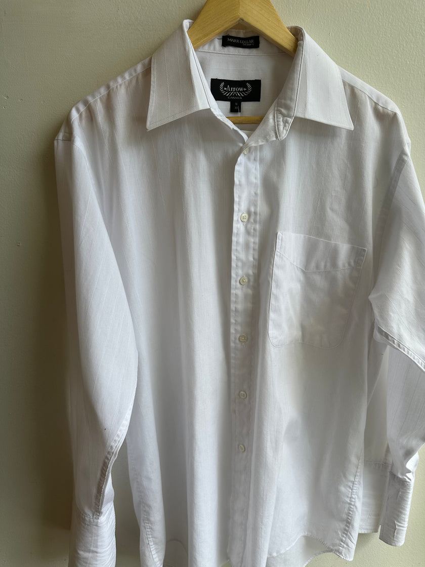 Vintage Arrow White Dress Shirt | French Cuff Classic | Size 16/33