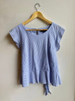 Seaside Stripe Peplum Top | Tie-Back Detail | Size 16