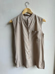 Vintage Desert Dusk Sleeveless Blouse | Sandstone | Size Medium