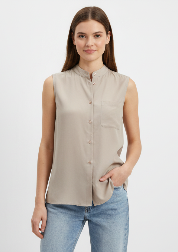 Vintage Desert Dusk Sleeveless Blouse | Sandstone | Size Medium