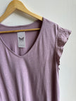 Lavender Lace Flutter Tee | Soft & Feminine | Size Large