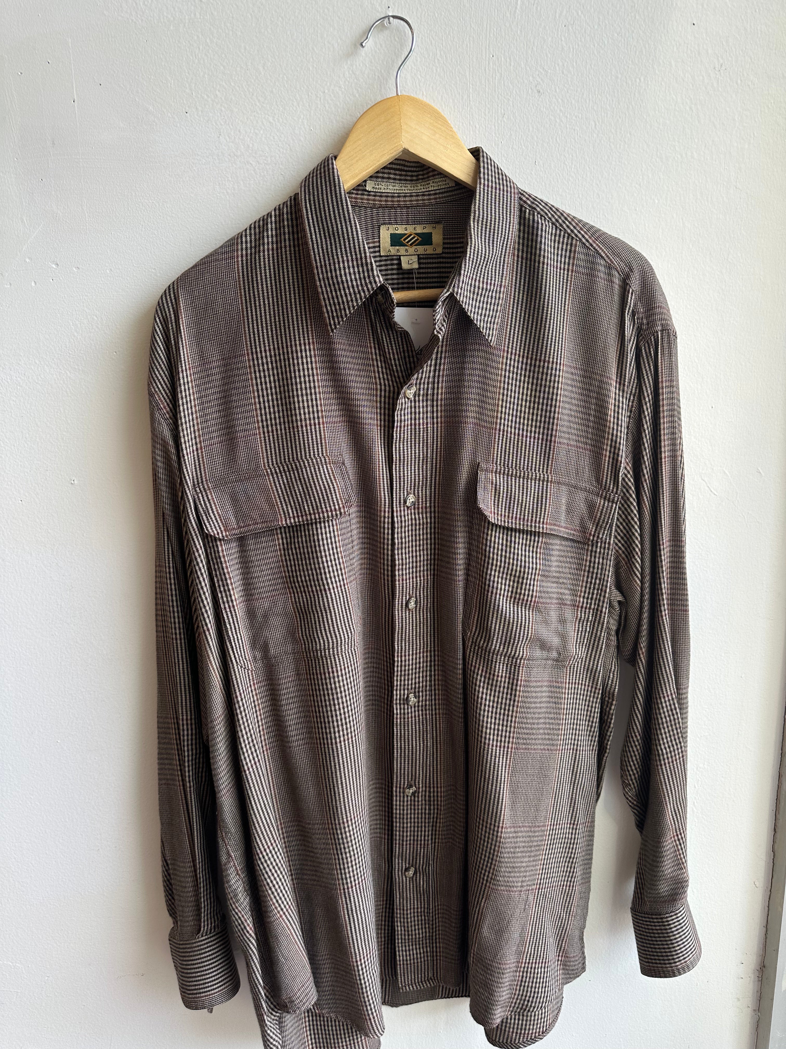 Vintage Joseph Abboud Check Shirt – Espresso Sophisticate | Size Large