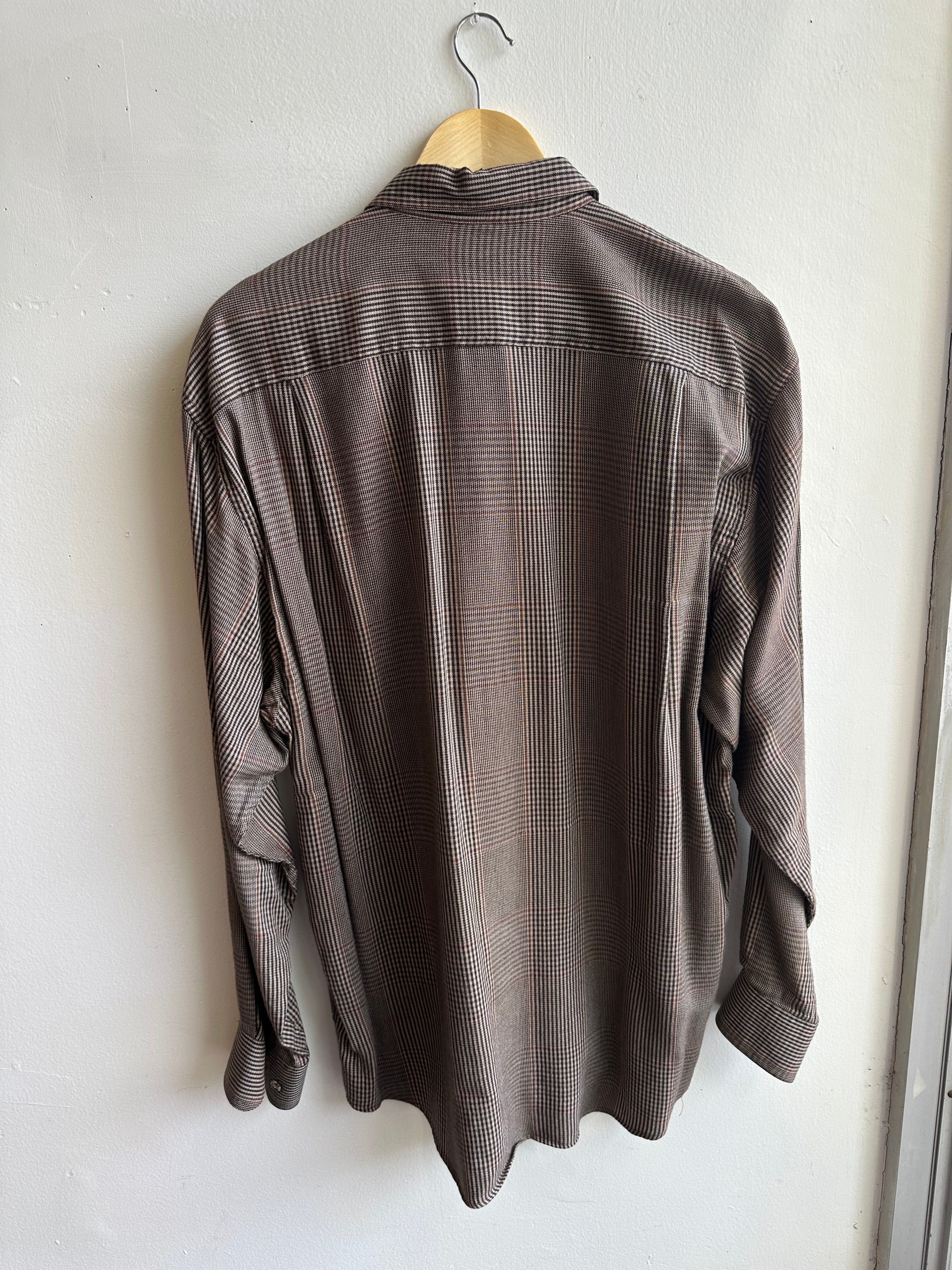 Vintage Joseph Abboud Check Shirt – Espresso Sophisticate | Size Large