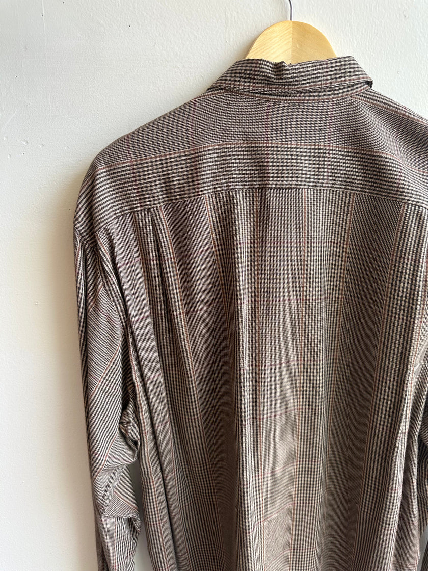 Vintage Joseph Abboud Check Shirt – Espresso Sophisticate | Size Large