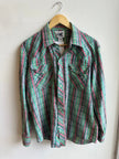 Vintage Bronco Plaid Western Snap Shirt | Size Large