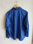 Vintage Tabi Royal Blue Striped Button-Up | Size XL