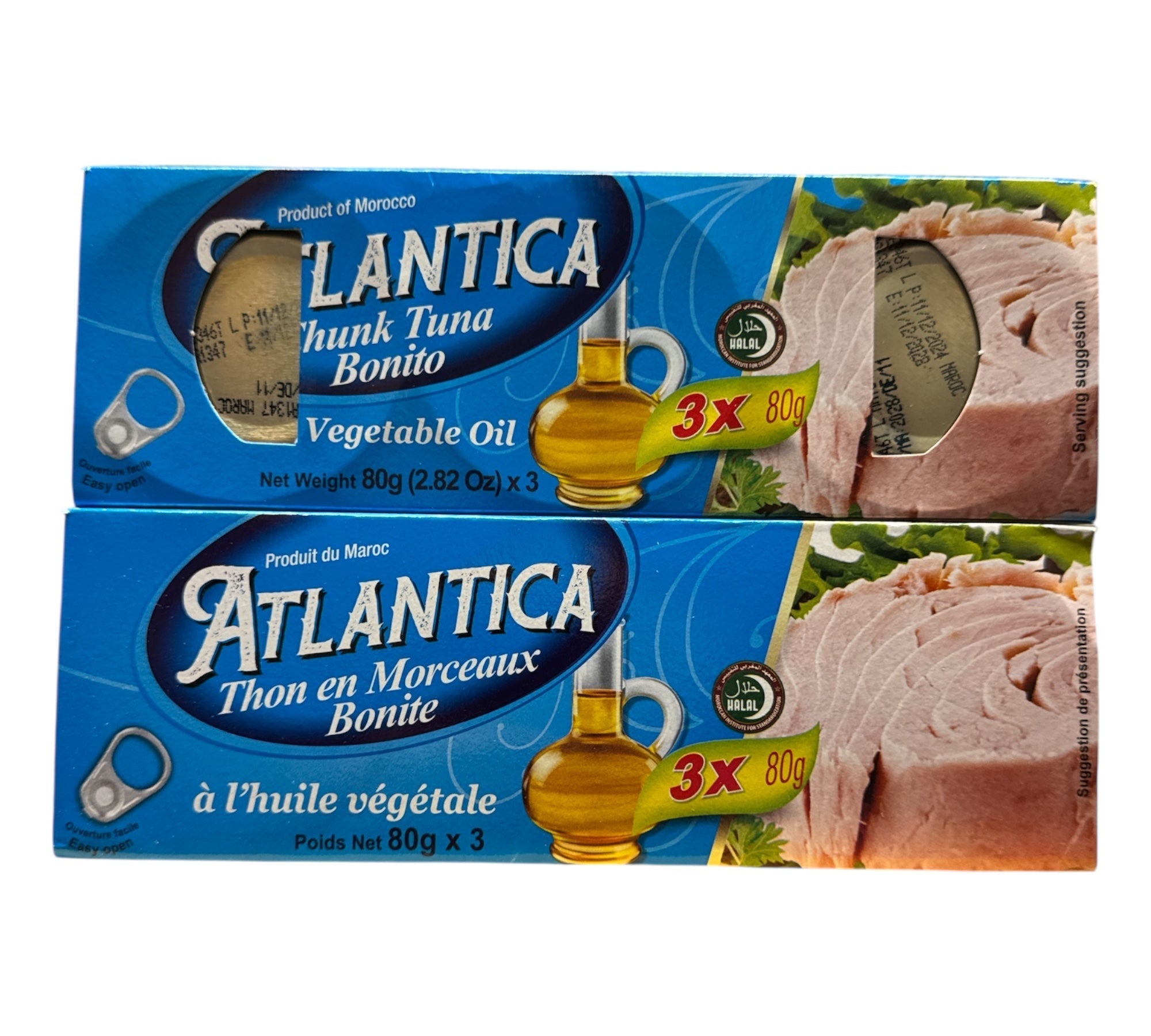 Atlantica Chunk Tuna Bonito in vegatable oil  3x80g