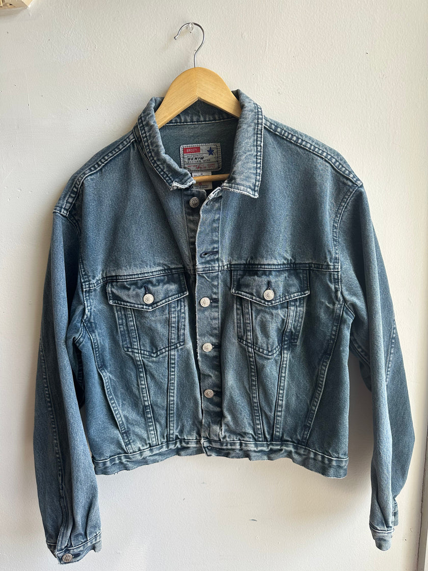 Vintage 90s Broken-In Denim Jacket – Unisex Fit | Size Medium