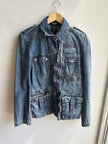 Vintage Y2K Utility Denim Jacket – Cargo Pocket Detail | Size Large