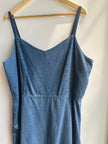 Vintage Ruffle-Hem Denim Mini Dress – Soft Chambray Feel | Size XXL