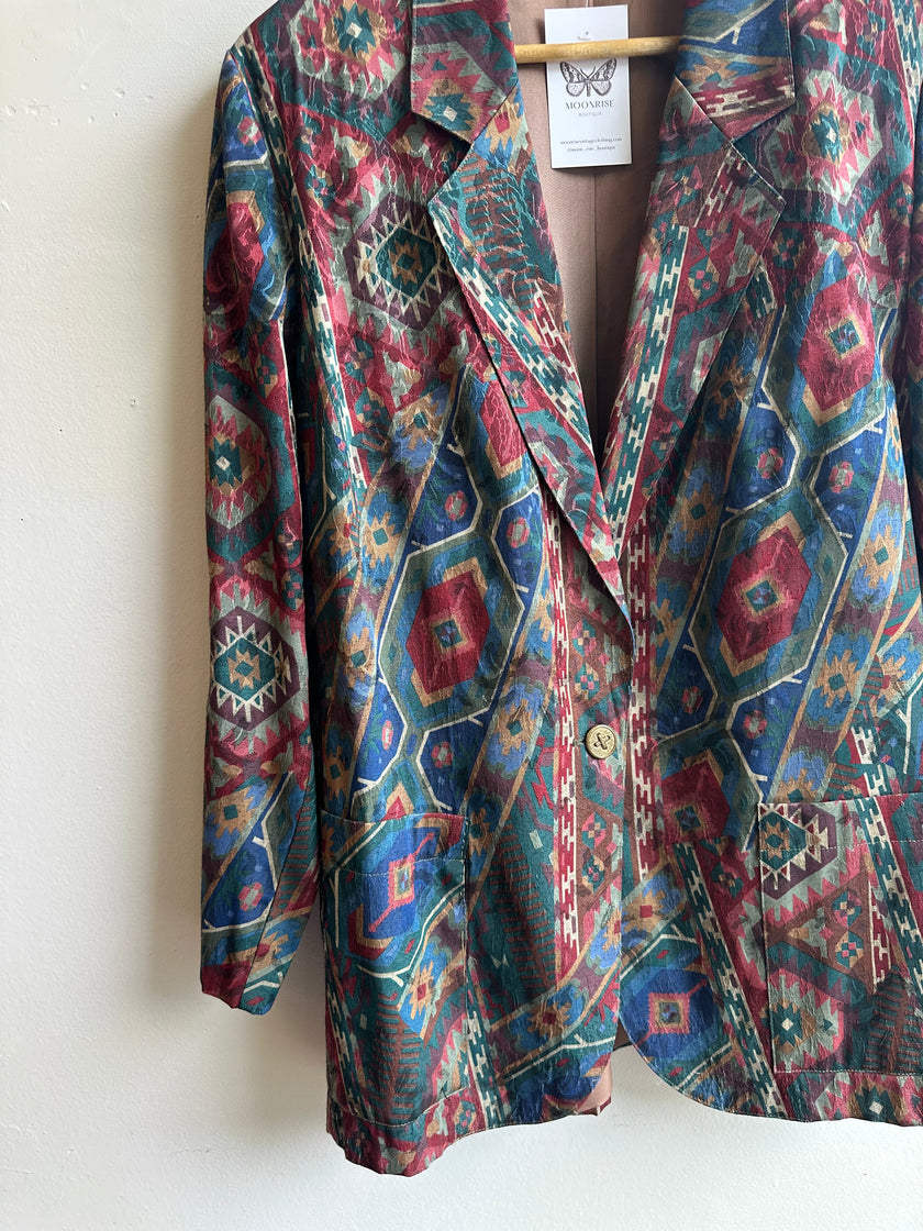 Vintage Danielle B Woven Tribal Blazer – Size L