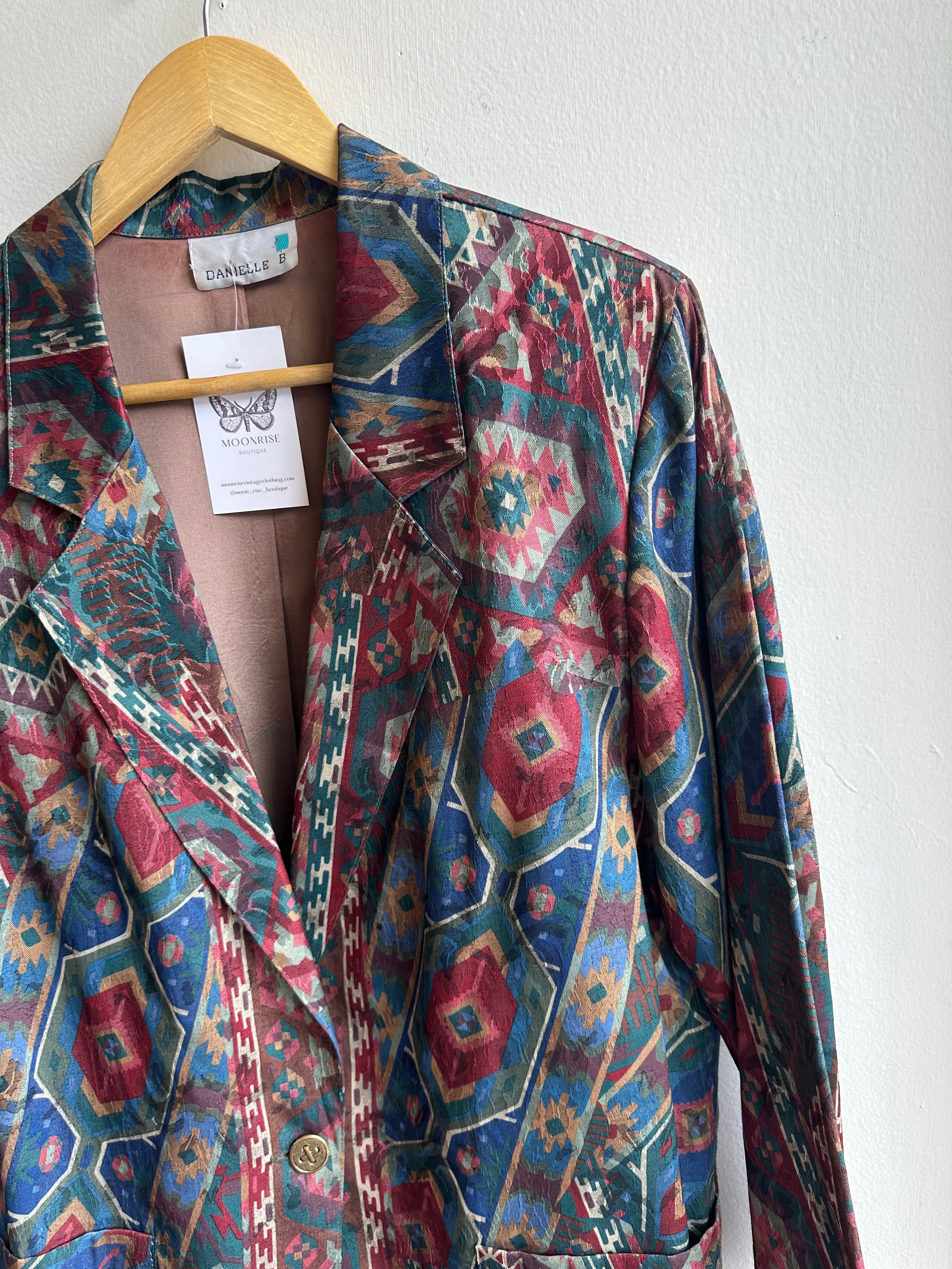 Vintage Danielle B Woven Tribal Blazer – Size L