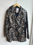 Vintage Leopard Print Belted Trench Coat – Size L